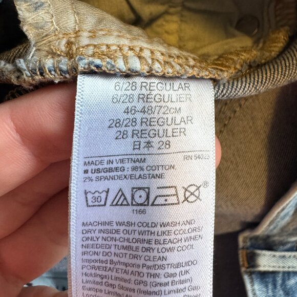 GAP Denim Distressed Cigarette Jeans Size 6/28 Regular - Picture 9 of 14